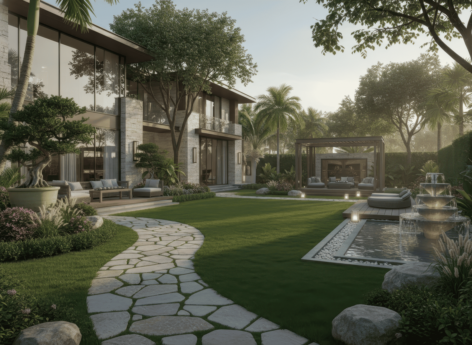 20+ BST Sân vườn biệt thự phong cách hiện đại đẹp, ấn tượng 2026