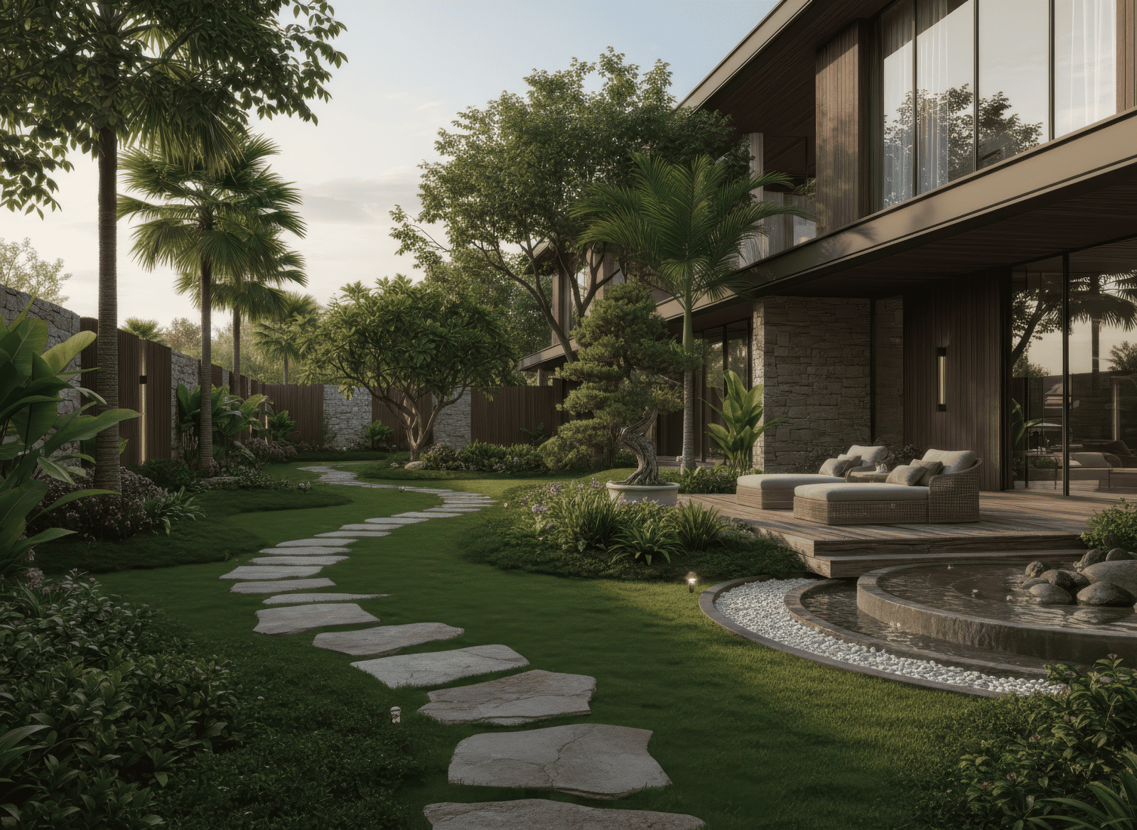 20+ BST Sân vườn biệt thự phong cách hiện đại đẹp, ấn tượng 2026