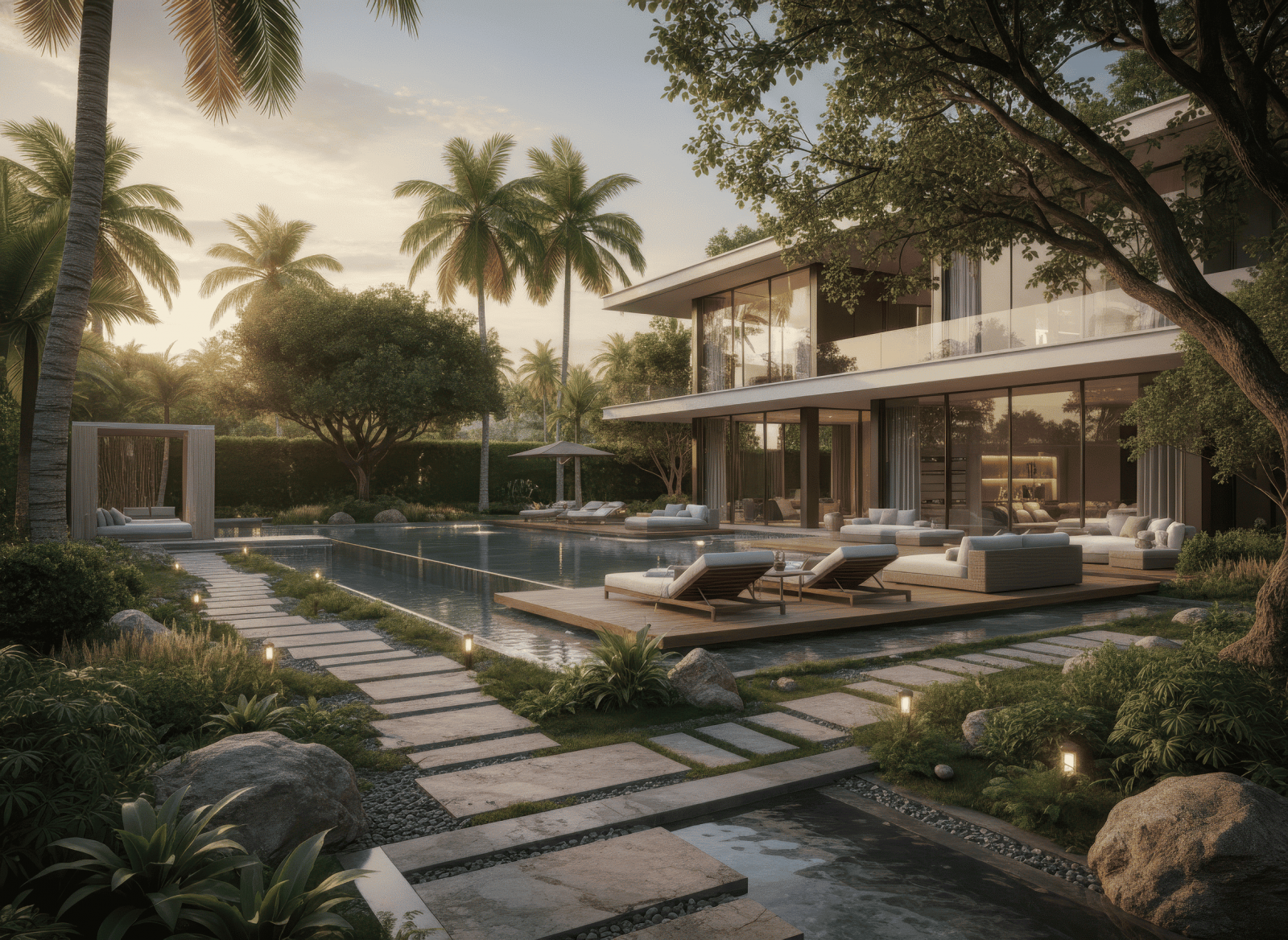 20+ BST Sân vườn biệt thự phong cách hiện đại đẹp, ấn tượng 2026