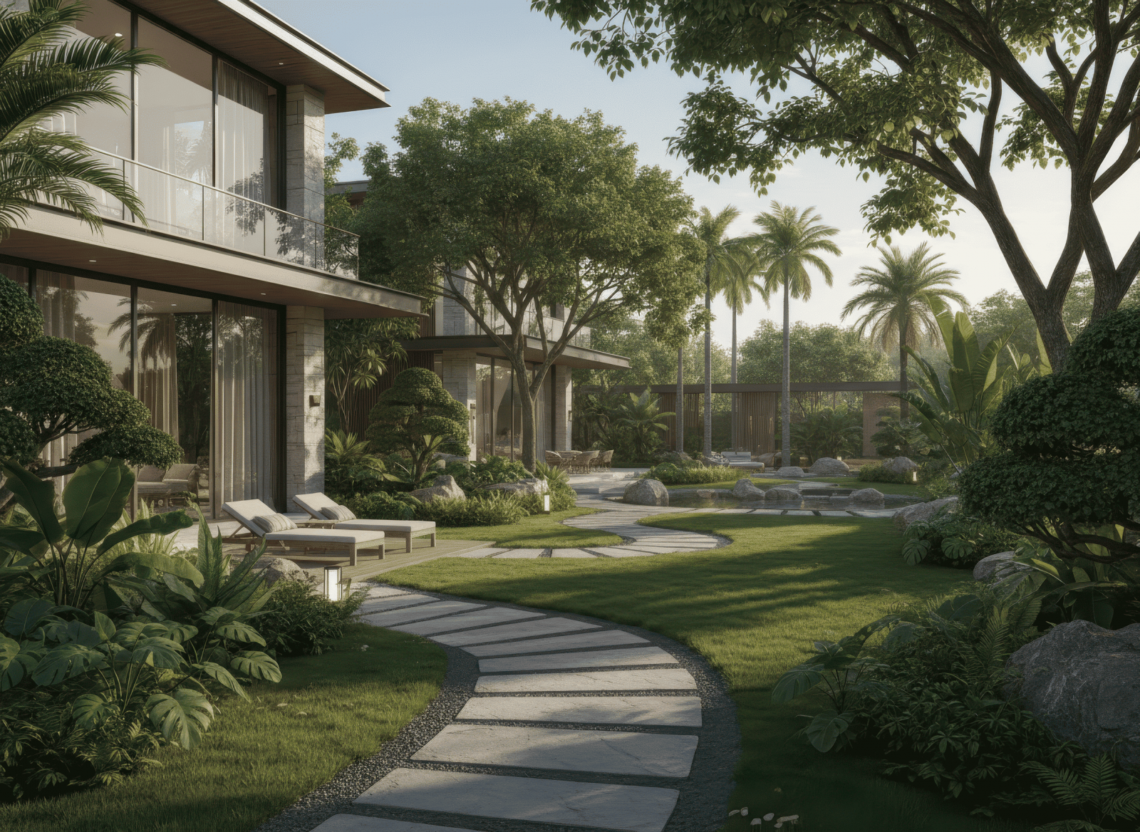 20+ BST Sân vườn biệt thự phong cách hiện đại đẹp, ấn tượng 2026