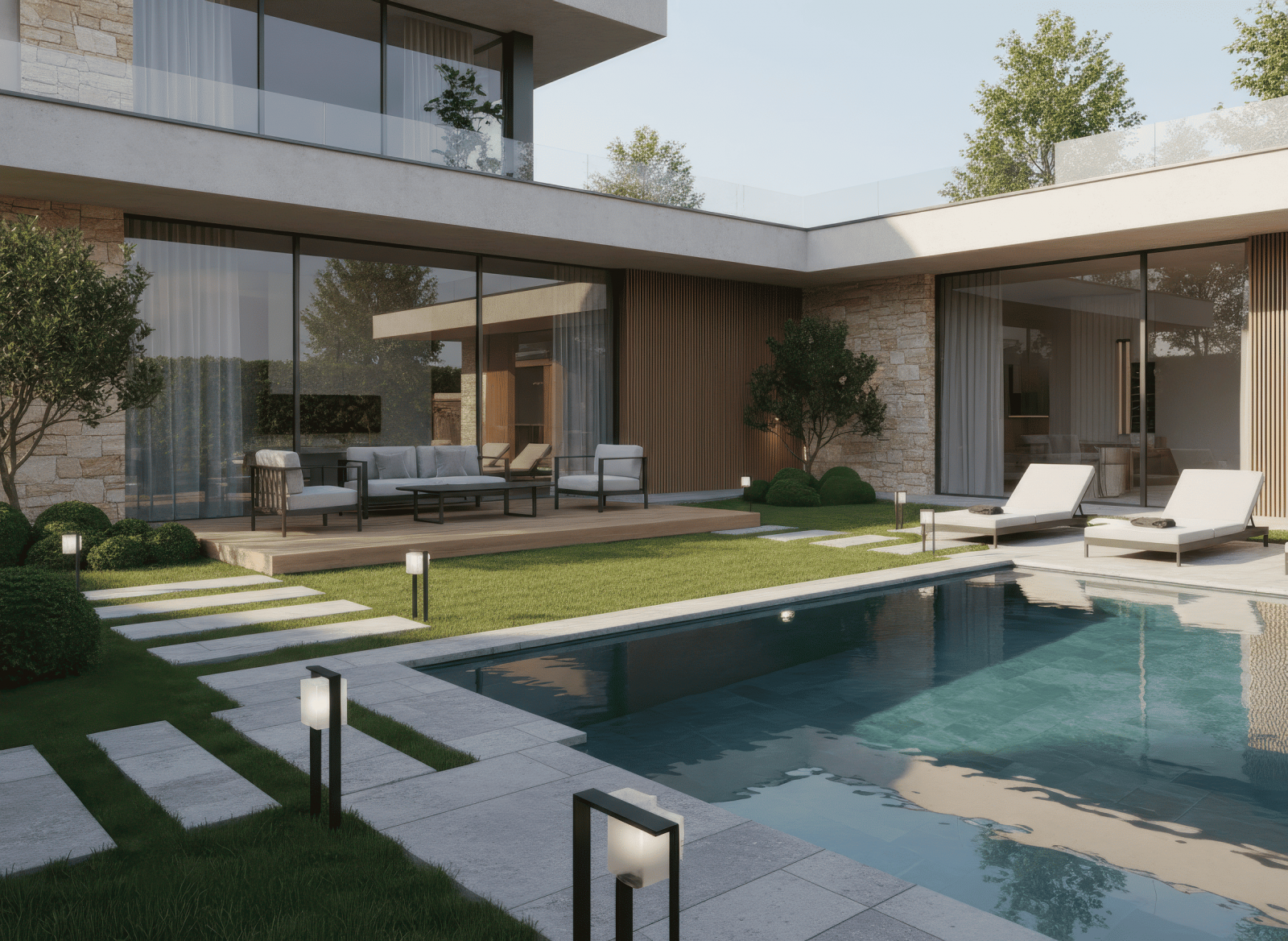 20+ BST Sân vườn biệt thự phong cách hiện đại đẹp, ấn tượng 2026