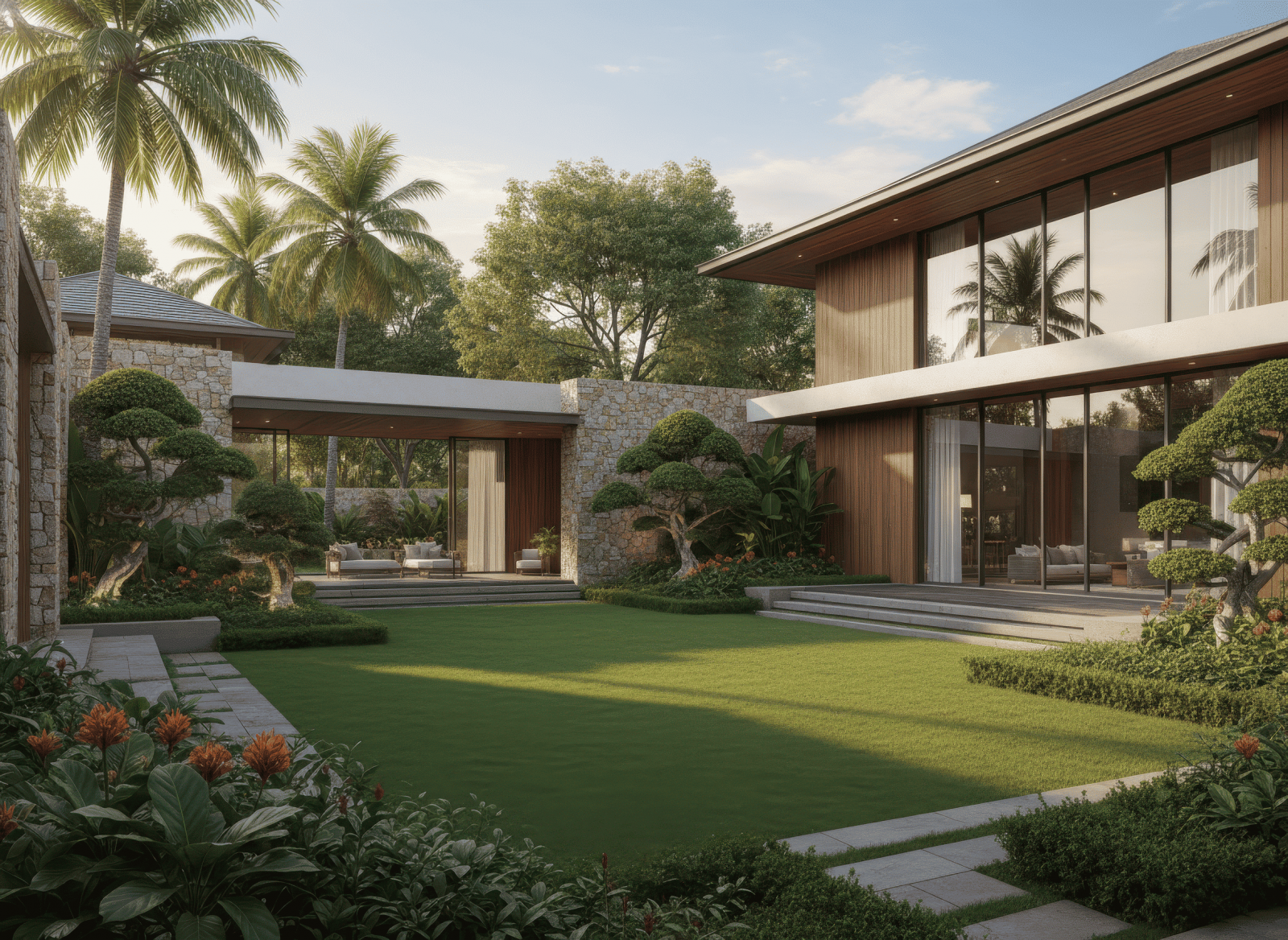 20+ BST Sân vườn biệt thự phong cách hiện đại đẹp, ấn tượng 2026