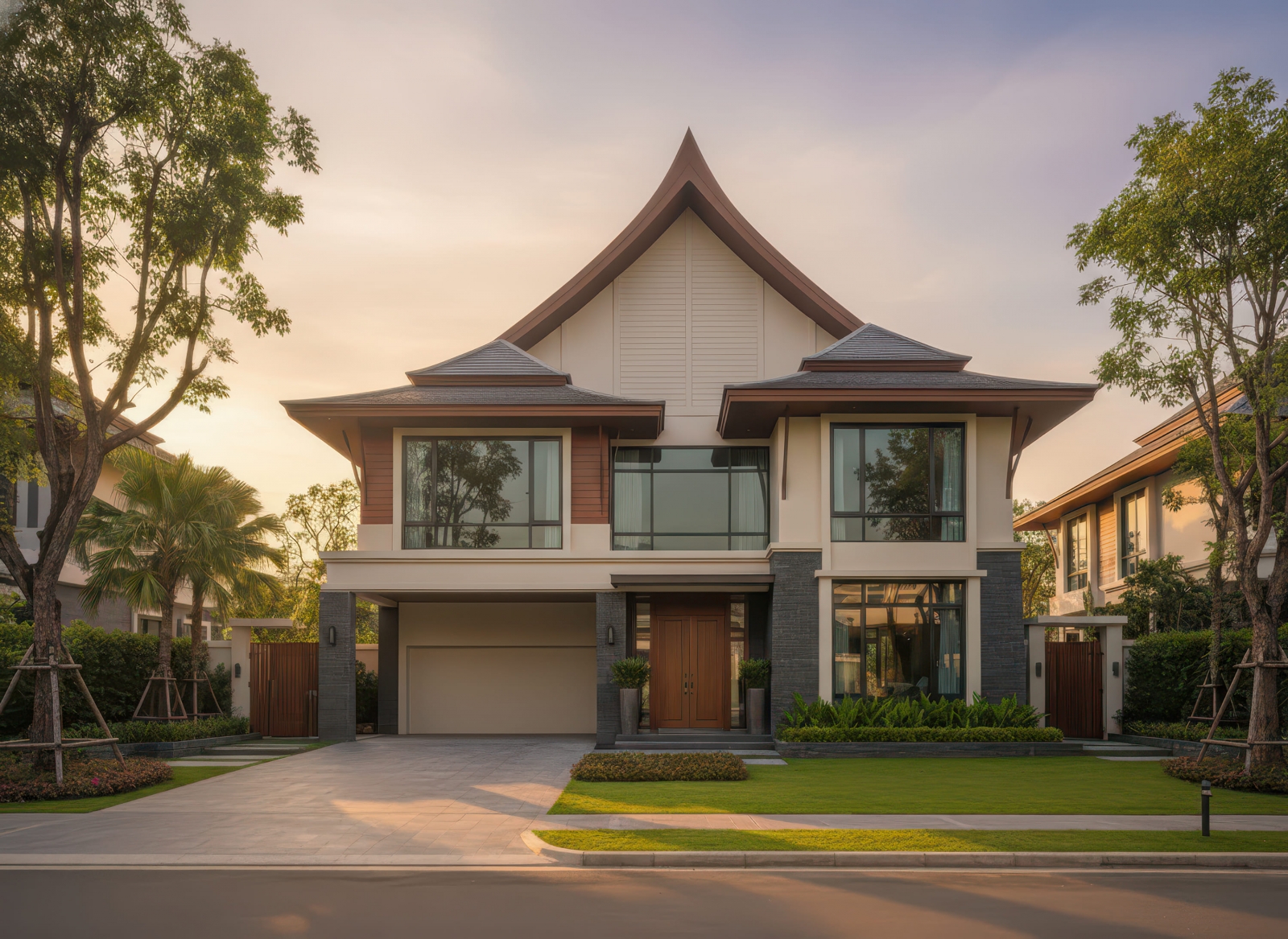 34+ Mẫu nhà 2 tầng mái Thái 100m2 đơn giản, hiện đại xu hướng 2026