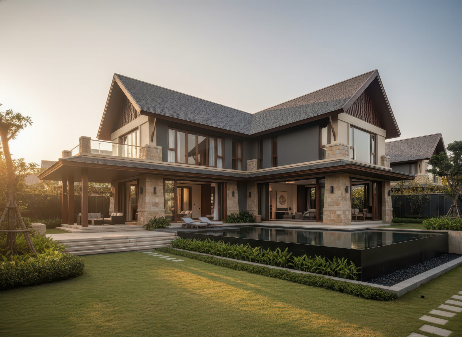 34+ Mẫu nhà 2 tầng mái Thái 100m2 đơn giản, hiện đại xu hướng 2026