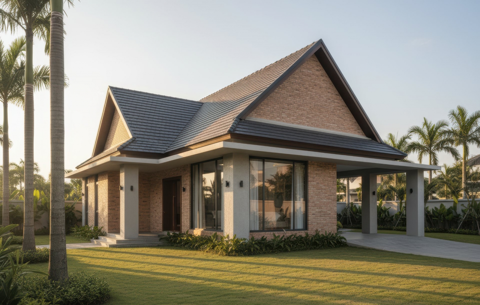 45+ Mẫu nhà mái thái 1 tầng 3 phòng ngủ đẹp, hiện đại ở Việt Nam