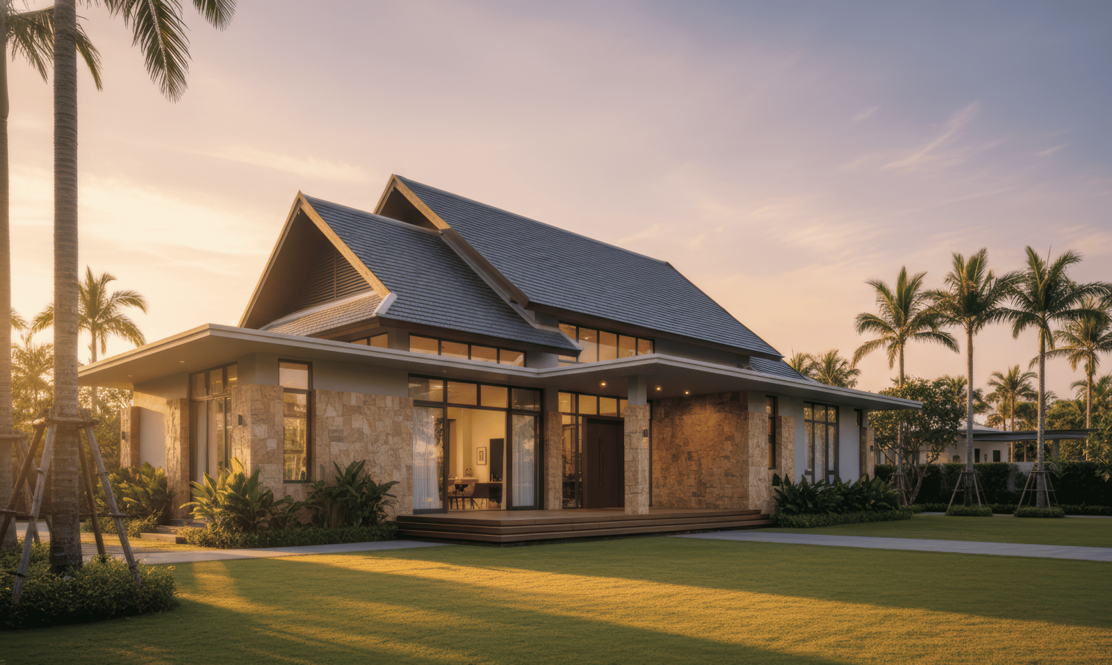 45+ Mẫu nhà mái thái 1 tầng 3 phòng ngủ đẹp, hiện đại ở Việt Nam