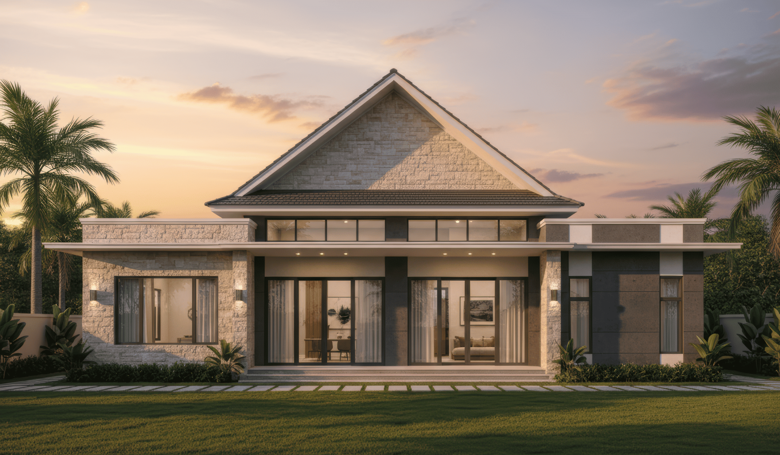 45+ Mẫu nhà mái thái 1 tầng 3 phòng ngủ đẹp, hiện đại ở Việt Nam