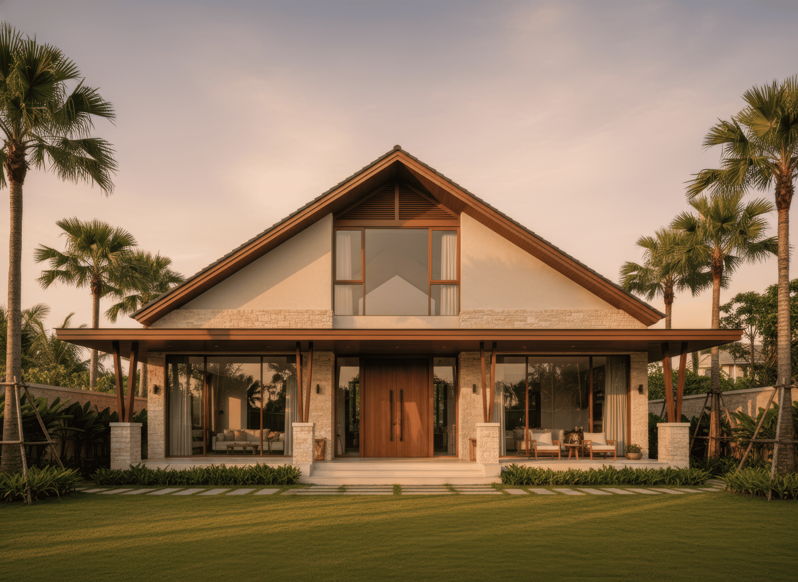 45+ Mẫu nhà mái thái 1 tầng 3 phòng ngủ đẹp, hiện đại ở Việt Nam