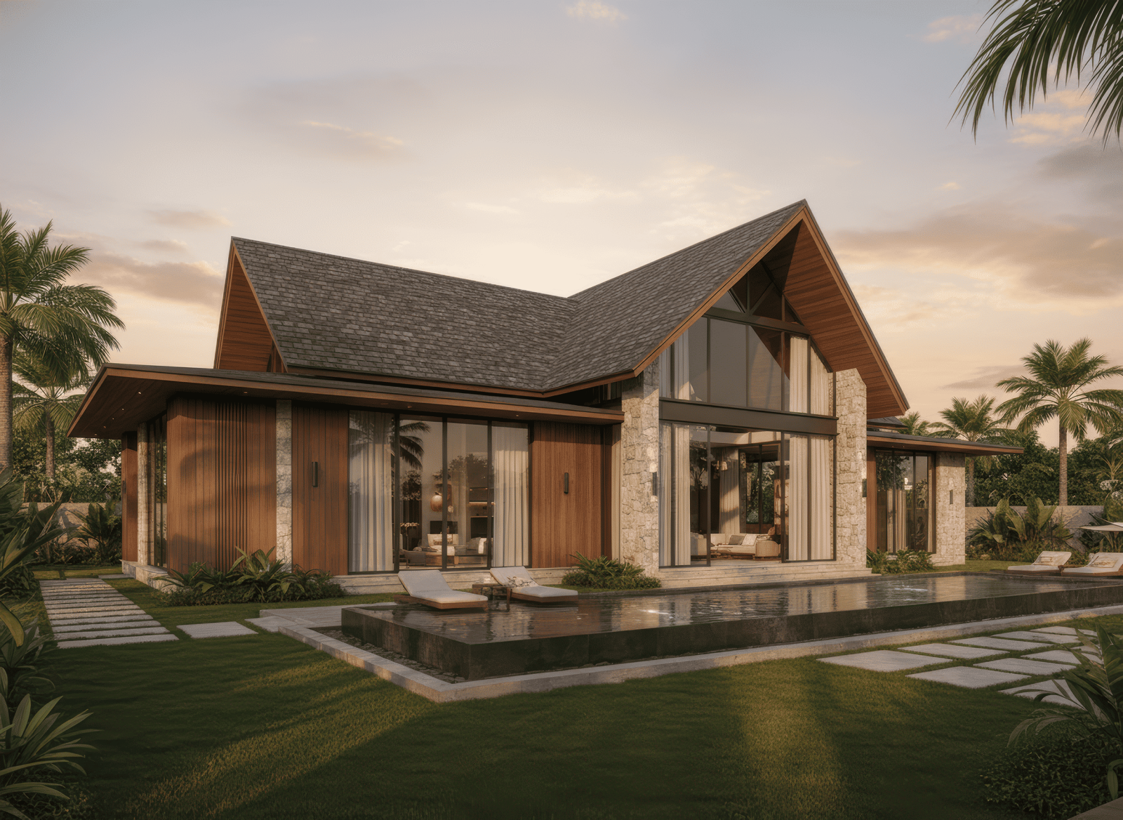 45+ Mẫu nhà mái thái 1 tầng 3 phòng ngủ đẹp, hiện đại ở Việt Nam