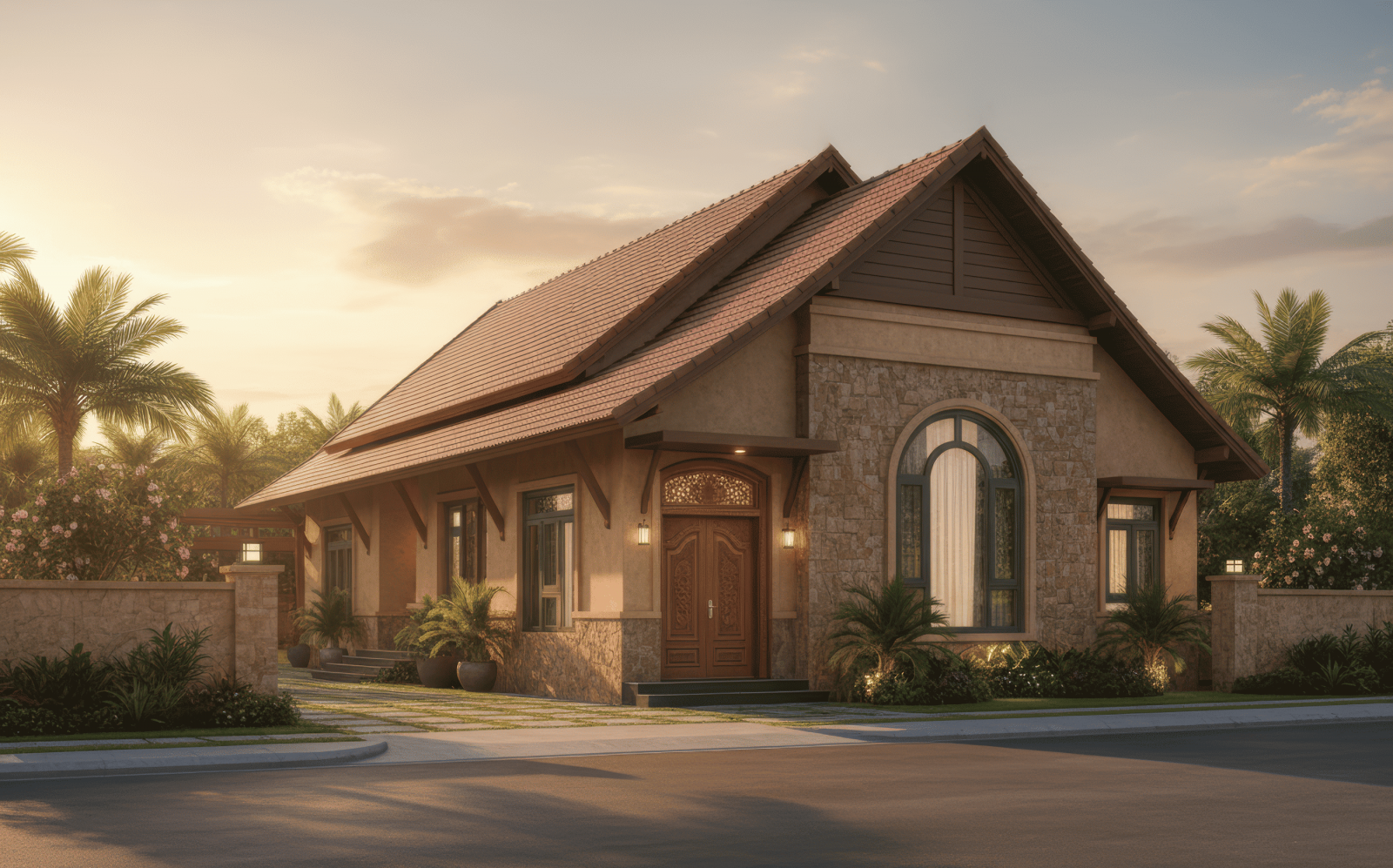 45+ Mẫu nhà mái thái 1 tầng 3 phòng ngủ đẹp, hiện đại ở Việt Nam