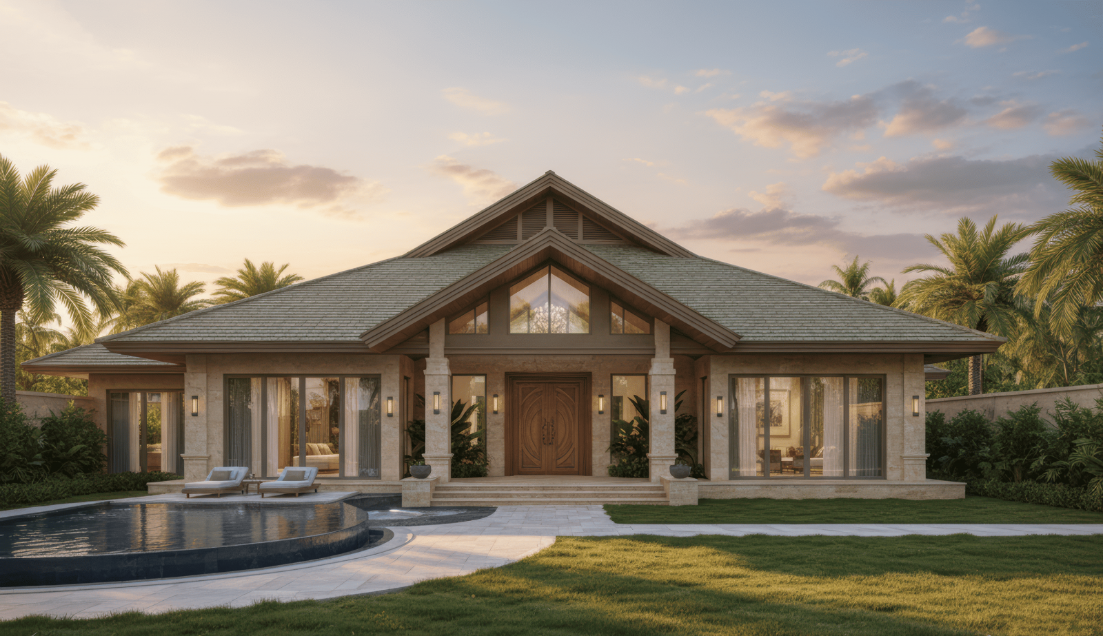 45+ Mẫu nhà mái thái 1 tầng 3 phòng ngủ đẹp, hiện đại ở Việt Nam