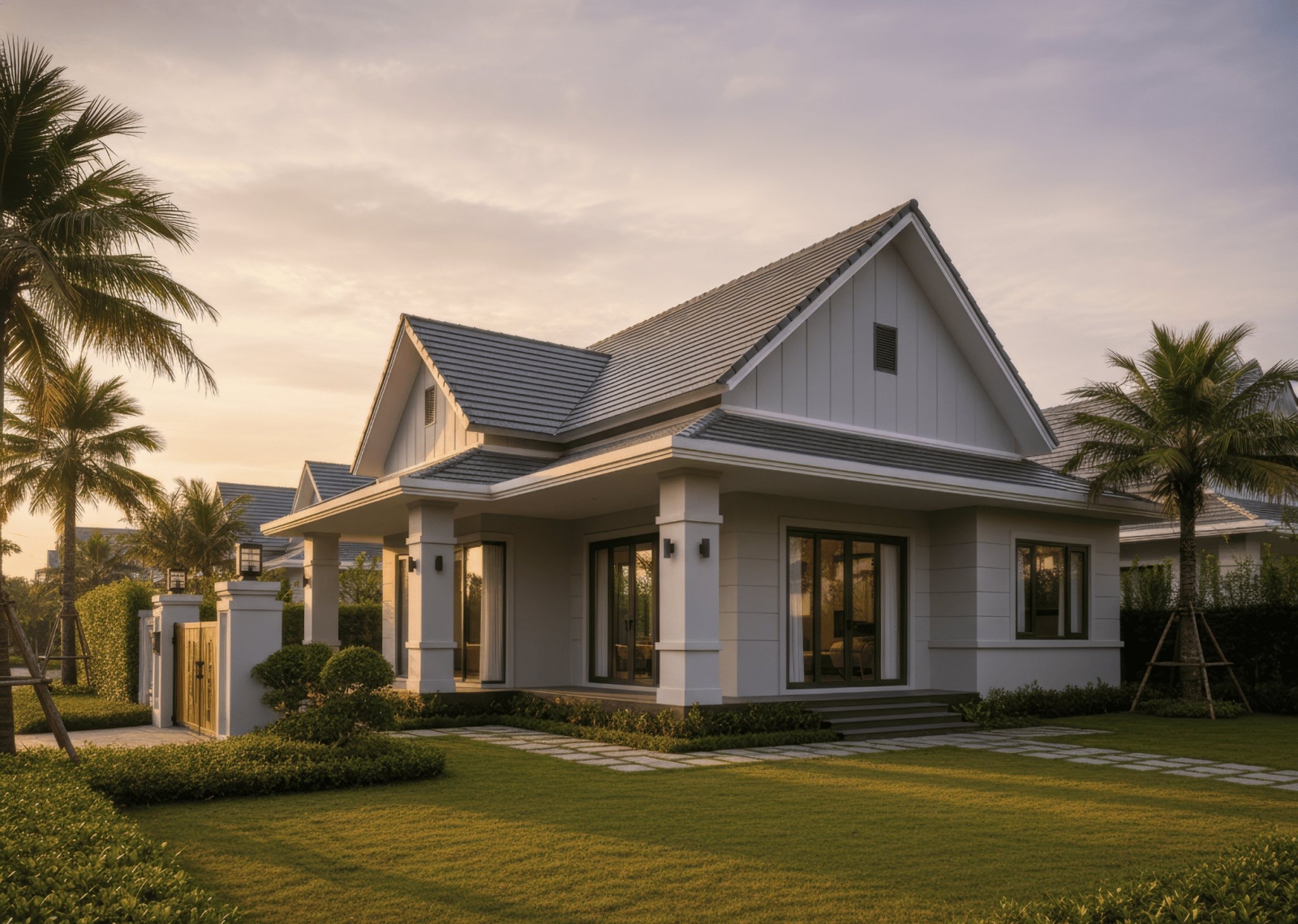 45+ Mẫu nhà mái thái 1 tầng 3 phòng ngủ đẹp, hiện đại ở Việt Nam