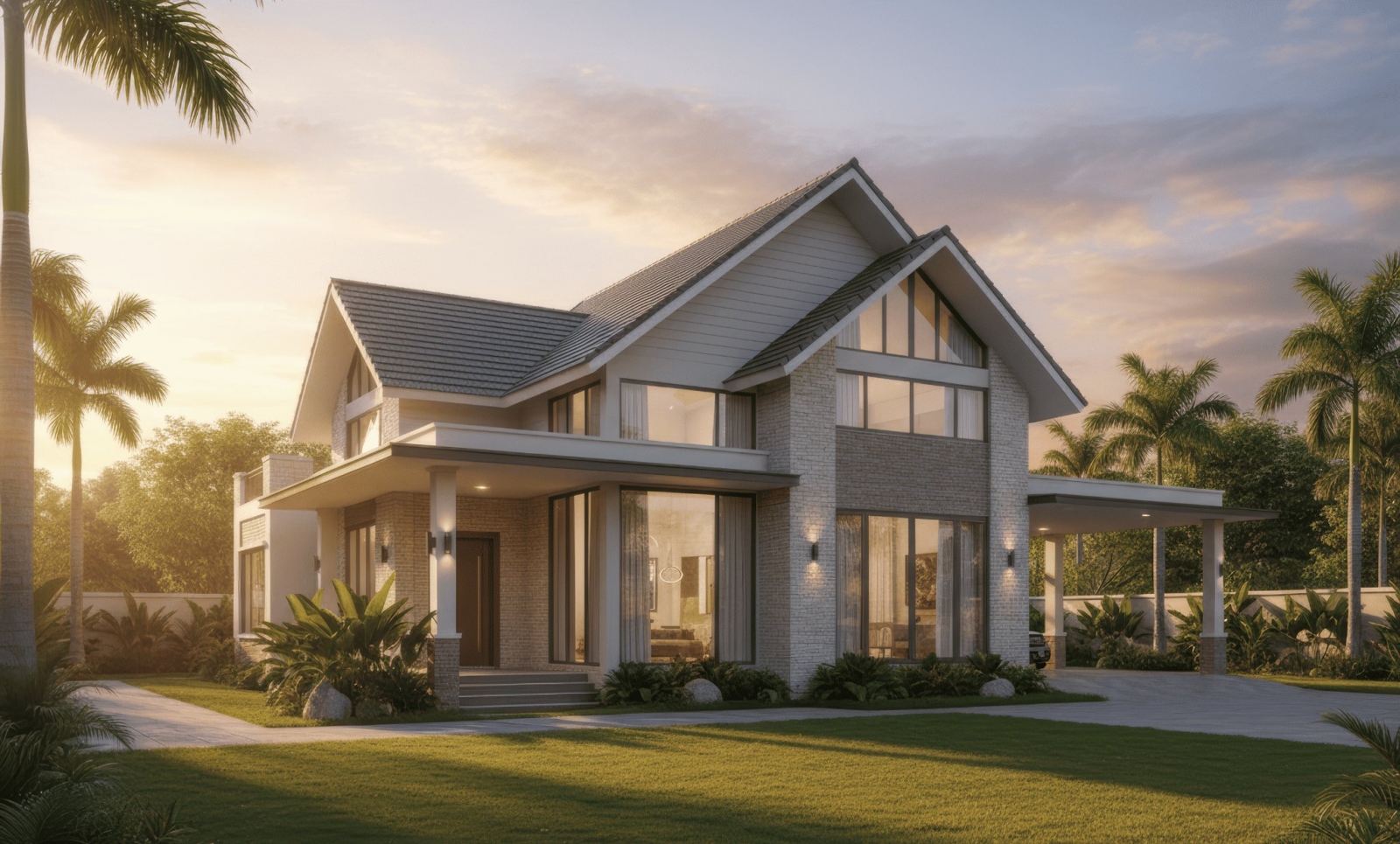 45+ Mẫu nhà mái thái 1 tầng 3 phòng ngủ đẹp, hiện đại ở Việt Nam