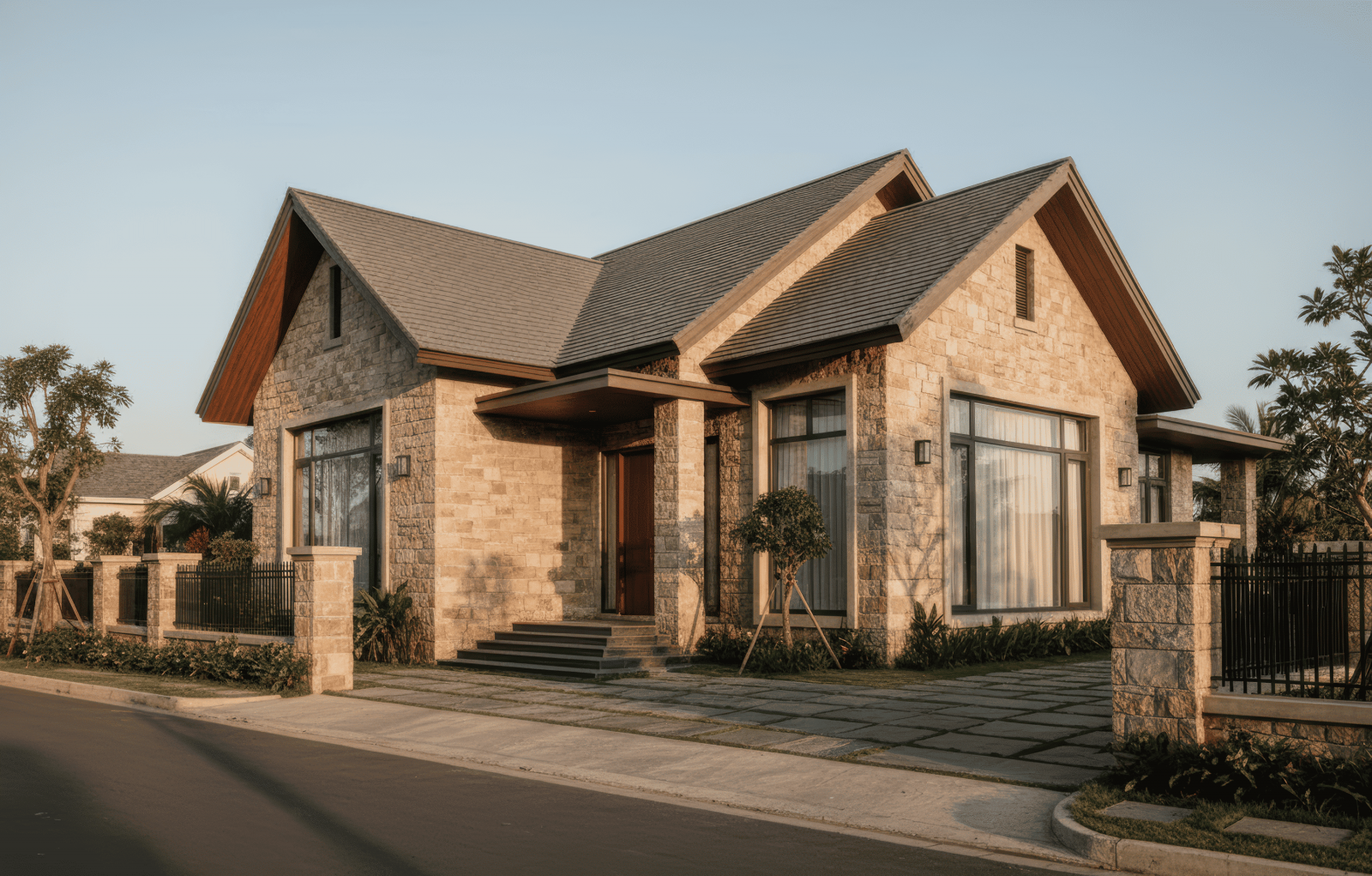 45+ Mẫu nhà mái thái 1 tầng 3 phòng ngủ đẹp, hiện đại ở Việt Nam