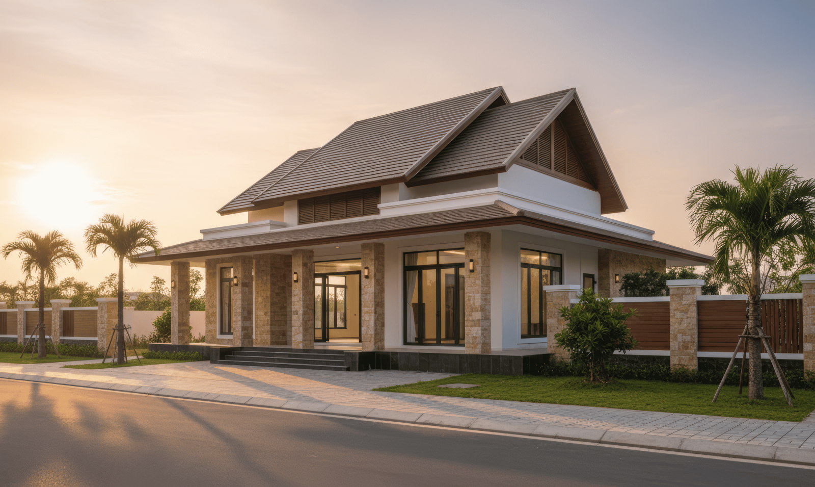 45+ Mẫu nhà mái thái 1 tầng 3 phòng ngủ đẹp, hiện đại ở Việt Nam