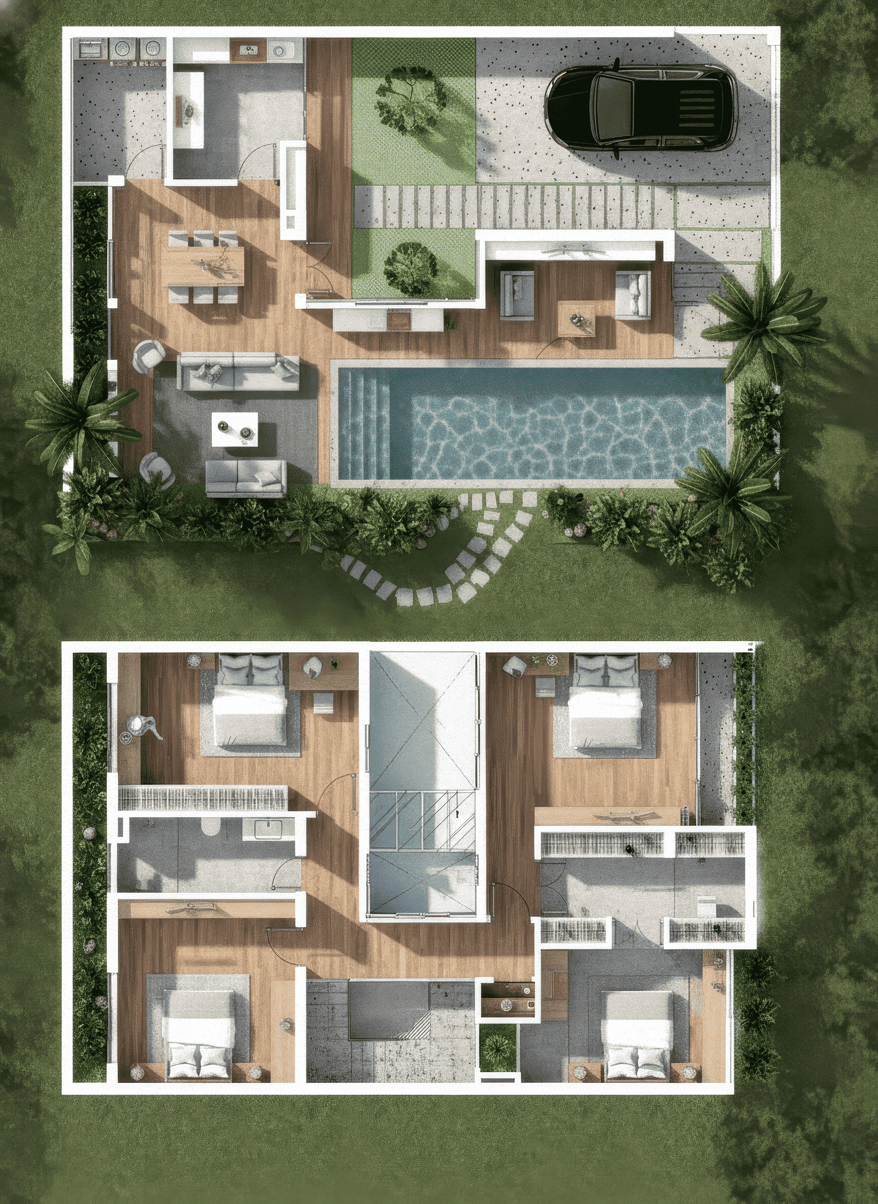 19+ Mẫu bản vẽ nhà 2 tầng mái Nhật đẹp, hiện đại, miễn phí