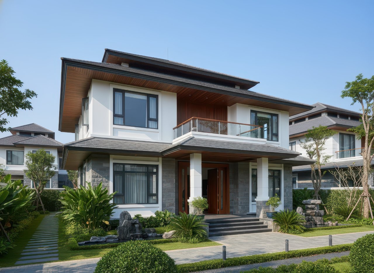 nhà biệt thự 2 tầng đẹp hiện đại