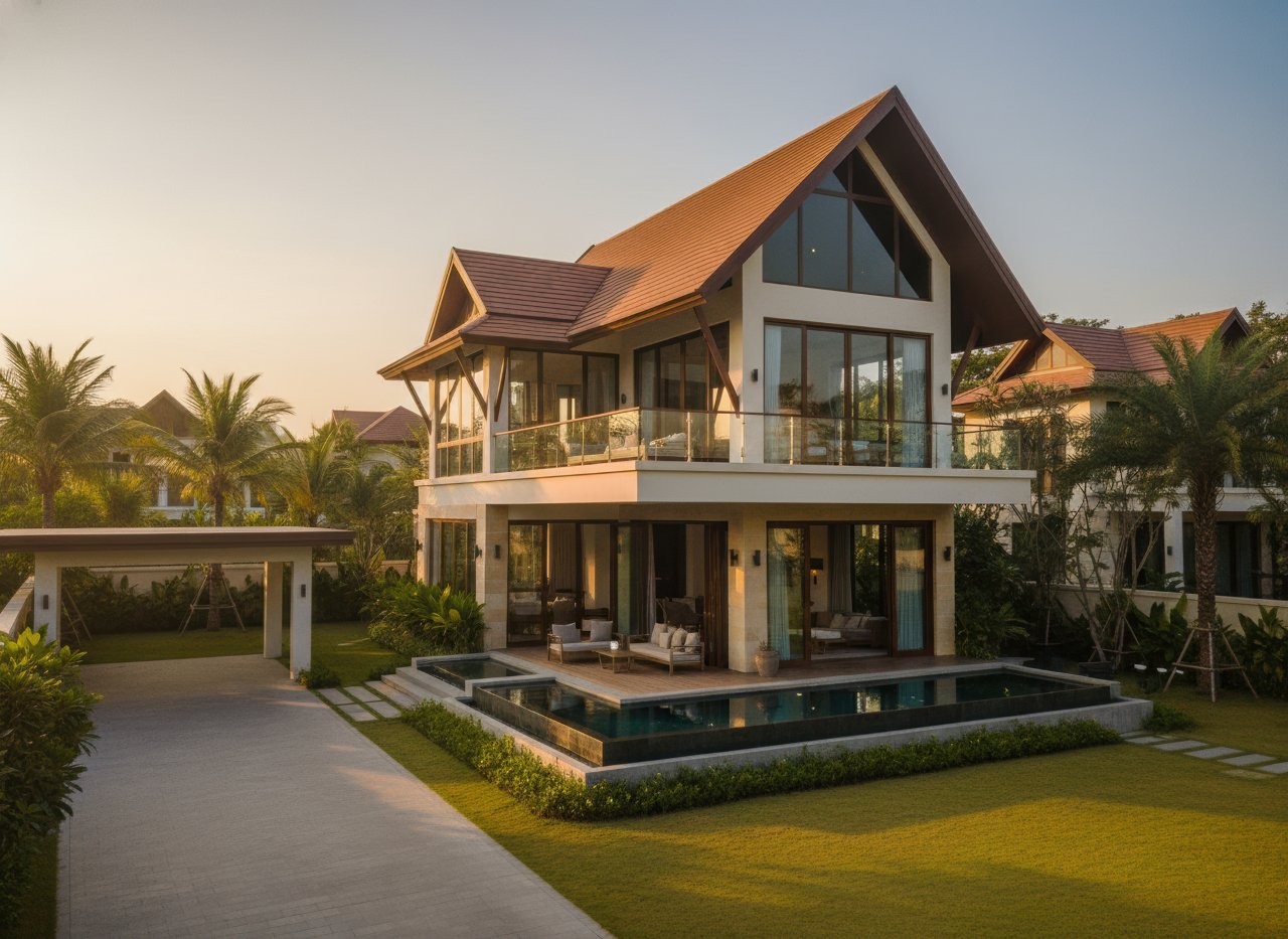 nhà biệt thự 2 tầng hiện đại