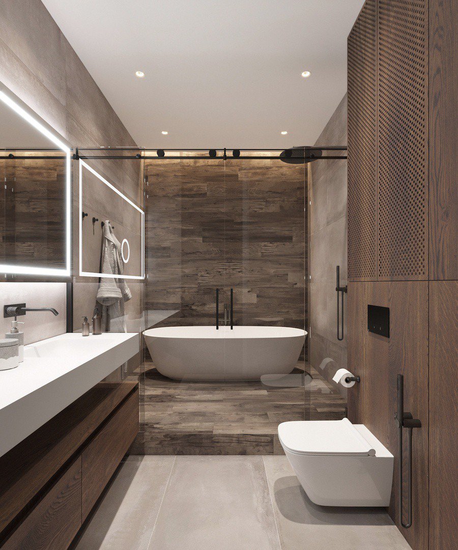 Tạo ra không gian tuyệt vời và sang trọng với mẫu thiết kế phòng tắm có bồn tắm của Decox Design. Các thiết kế được chú trọng đến tất cả các chi tiết từ ngọn đèn, tường , chậu rửa mặt đến bồn tắm, tất cả đều trở thành một tác phẩm nghệ thuật. Bạn sẽ có cảm giác như đang tắm trong một khách sạn 5 sao với không gian phòng tắm rộng rãi, thoáng mát và tràn đầy ánh sáng tự nhiên.