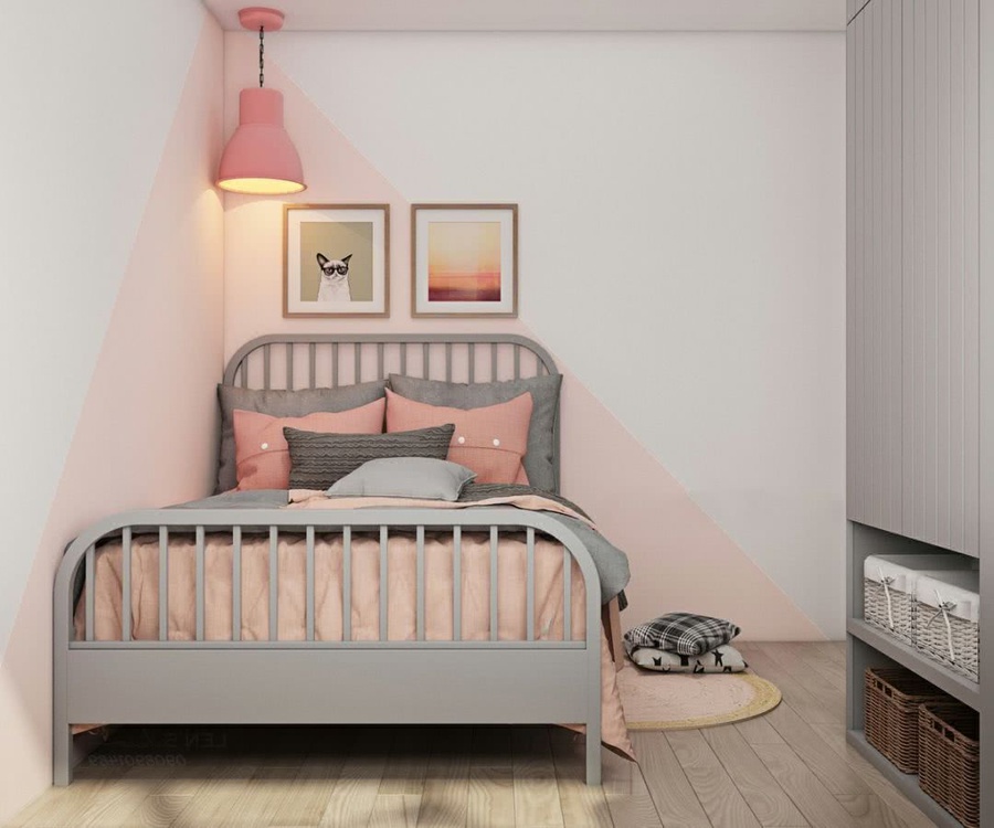 Thiết kế nội thất phòng ngủ nhỏ cho bé gái