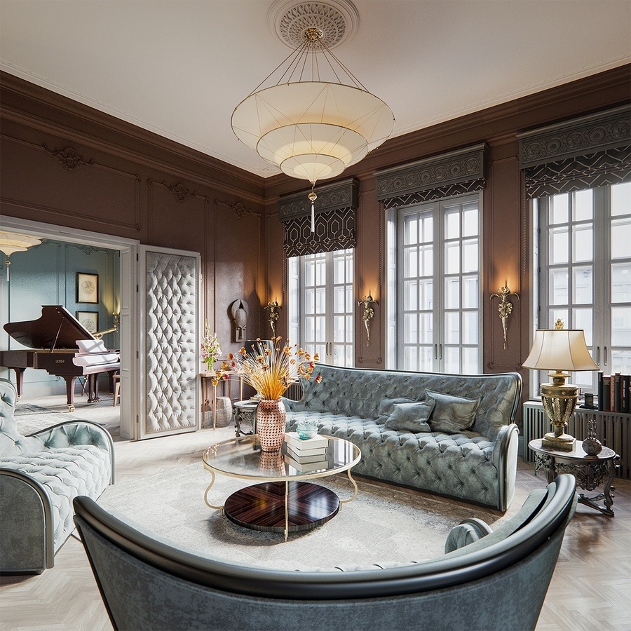 50+ mẫu thiết kế nội thất phòng khách cổ điển đẹp sang trọng 2020