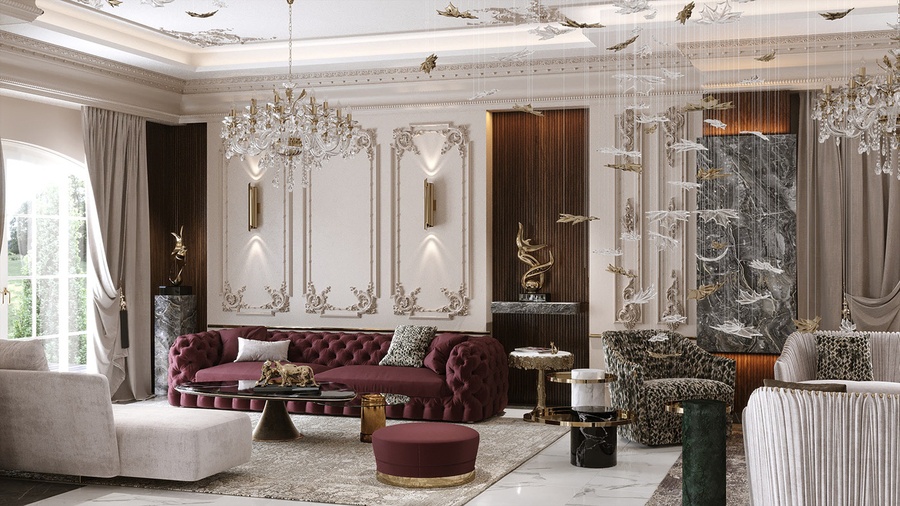50+ mẫu thiết kế nội thất phòng khách cổ điển đẹp sang trọng 2020