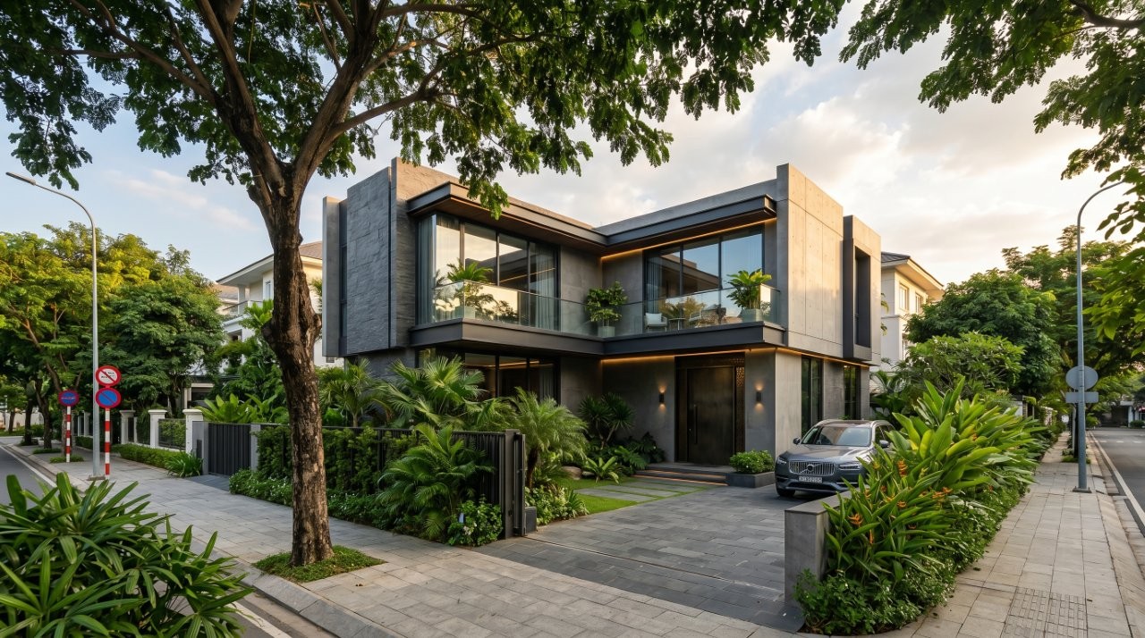 mẫu nhà chữ l 2 tầng đẹp