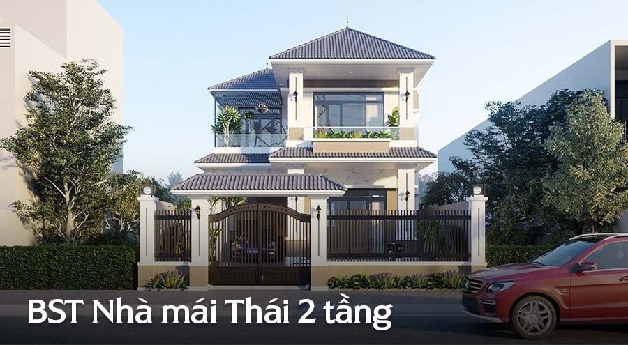 TOP Mẫu thiết kế biệt thự mái Thái 1 tầng ĐẸP NHẤT