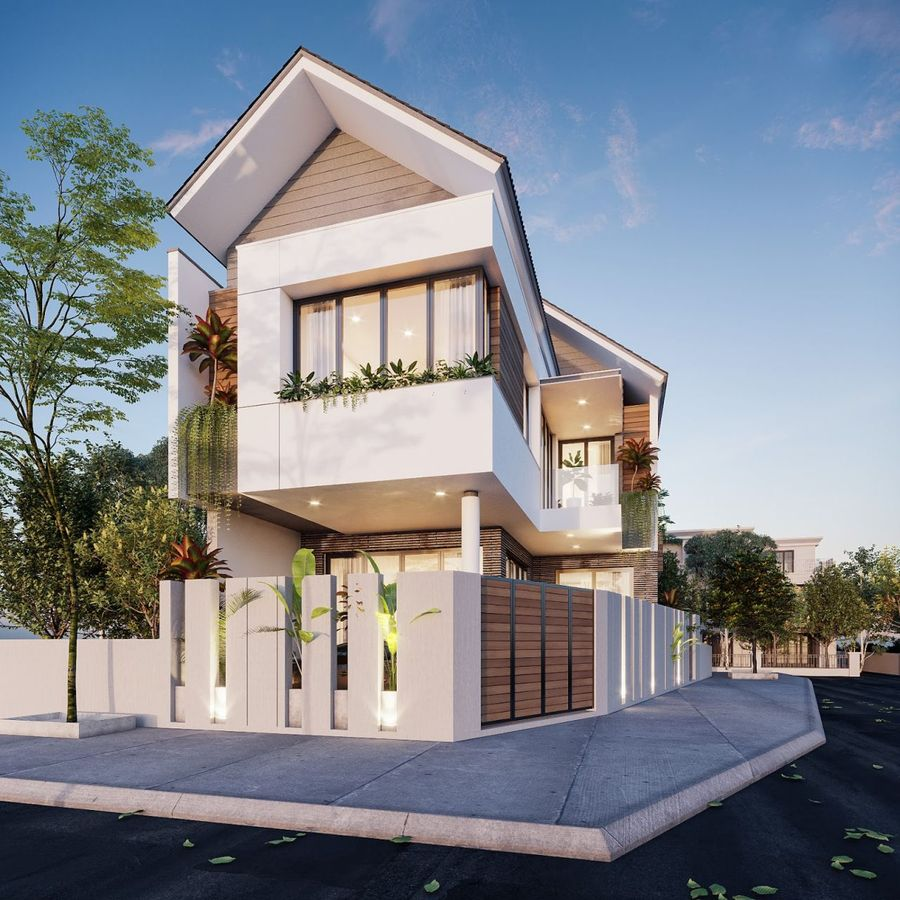 mẫu thiết kế nhà ống 2 tầng 5x20m