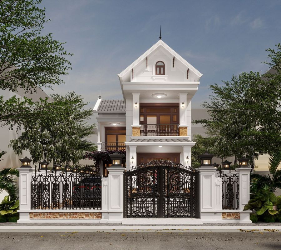 mẫu mặt tiền nhà ống 2 tầng hiện đại
