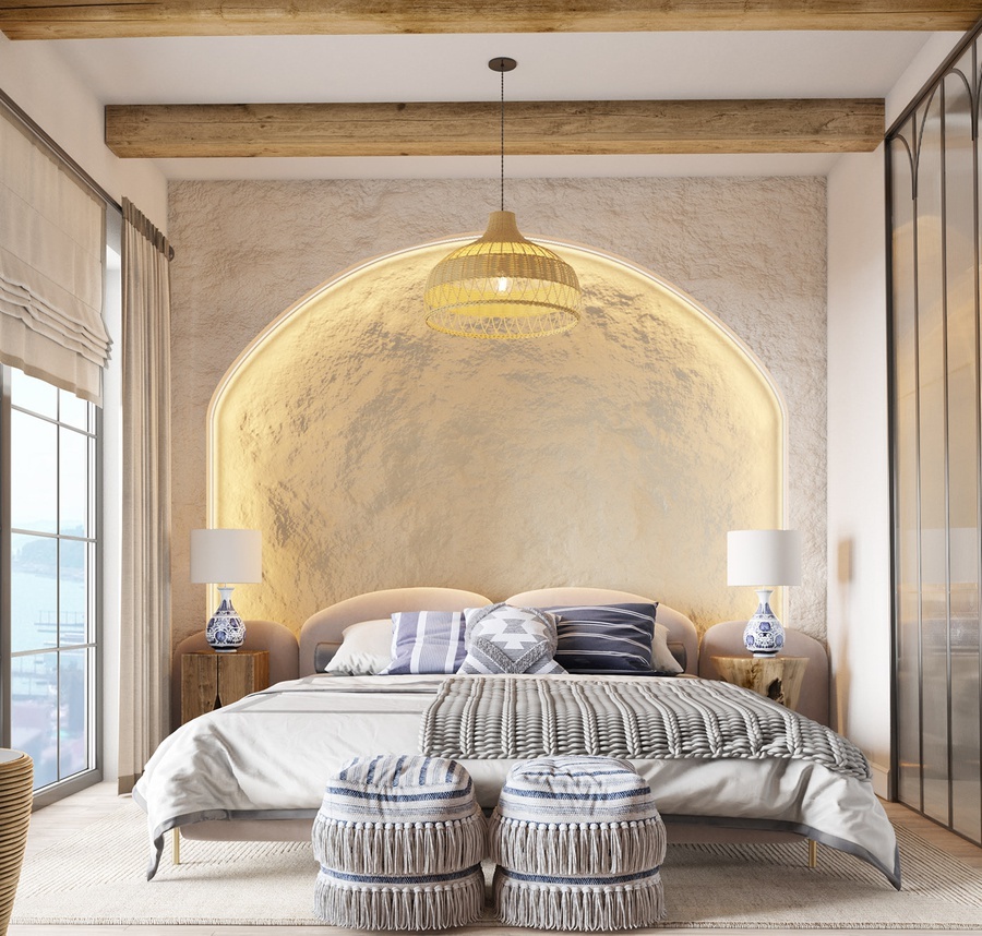 30+ Mẫu thiết kế phòng ngủ phong cách Địa Trung Hải đẹp, ấn tượng [2022]