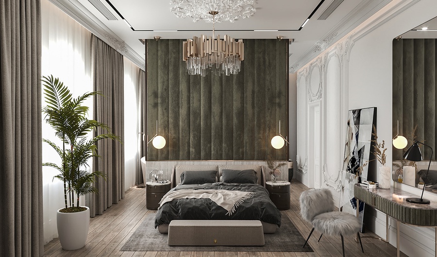 Tổng hợp 20 mẫu thiết kế nội thất phòng ngủ tân cổ điển đẹp, sang trọng xu hướng 2022
