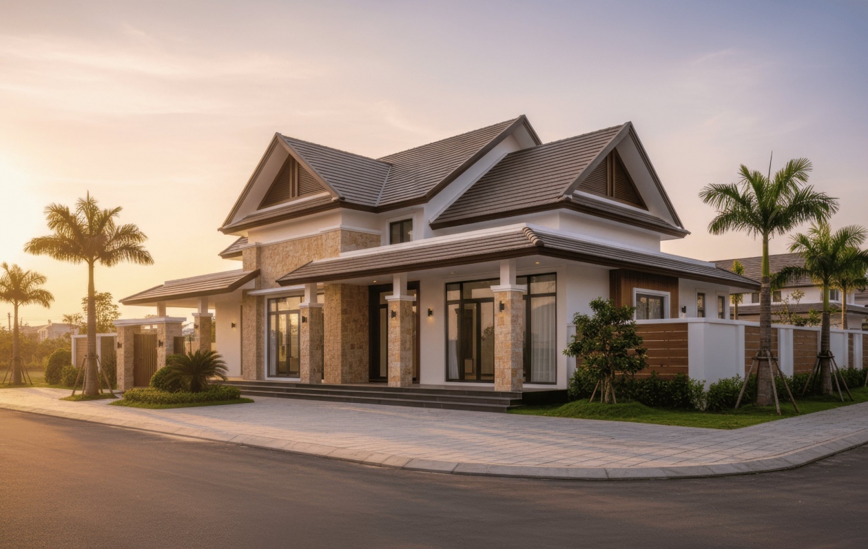 45+ Mẫu nhà mái thái 1 tầng 3 phòng ngủ đẹp, hiện đại ở Việt Nam