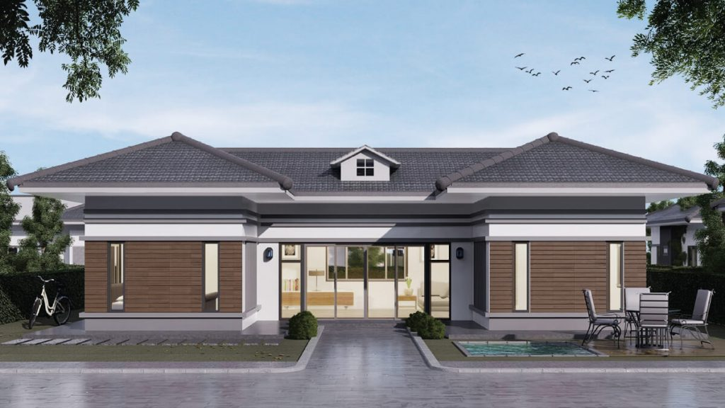 24+ Mẫu nhà mái thái 1 tầng đẹp, thiết kế hiện đại, đơn giản