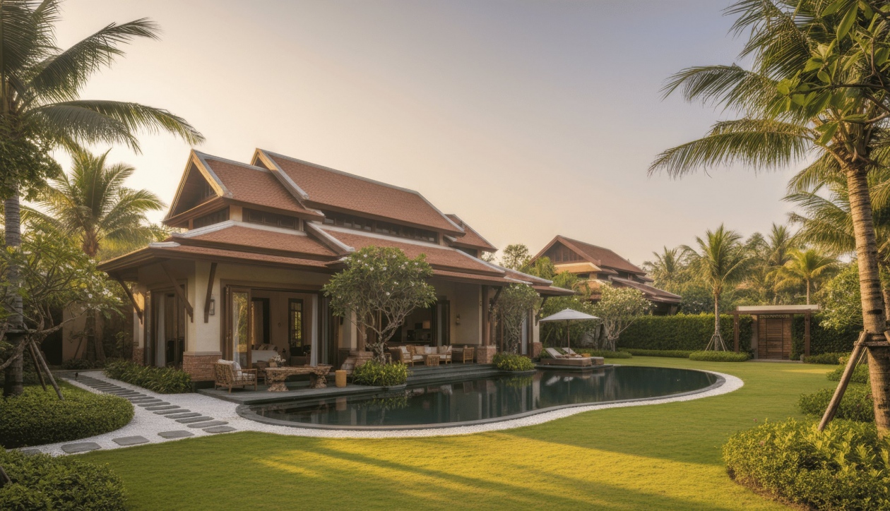 45+ Mẫu nhà mái thái 1 tầng 3 phòng ngủ đẹp, hiện đại ở Việt Nam