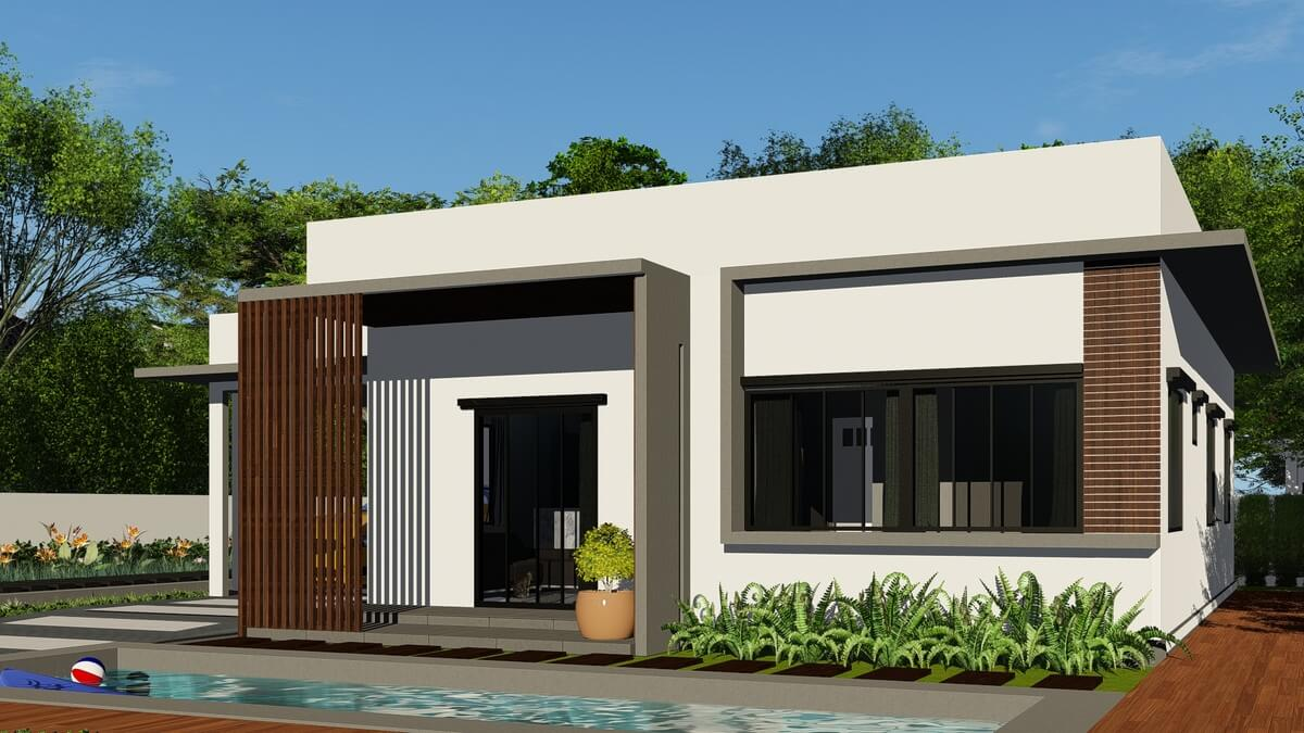 24+ Mẫu nhà mái thái 1 tầng đẹp, thiết kế hiện đại, đơn giản