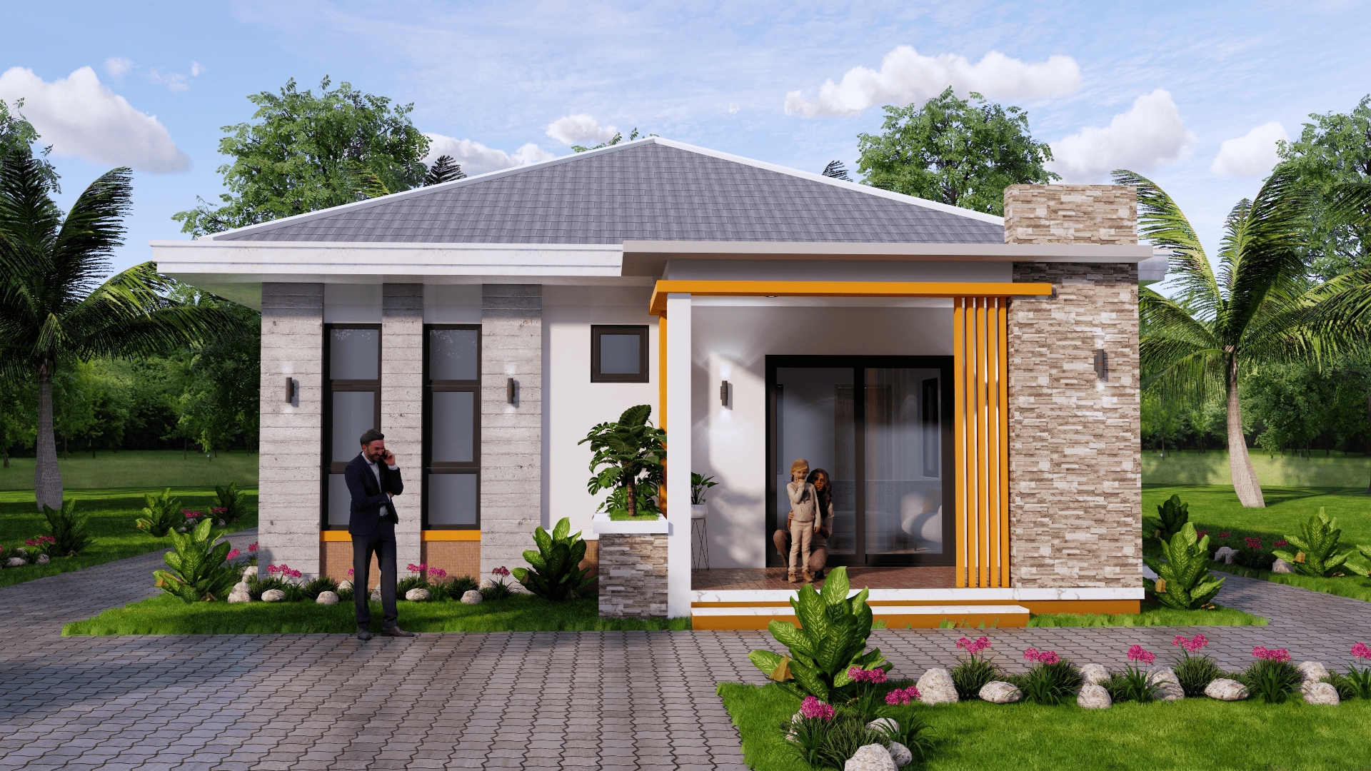 24+ Mẫu nhà mái thái 1 tầng đẹp, thiết kế hiện đại, đơn giản