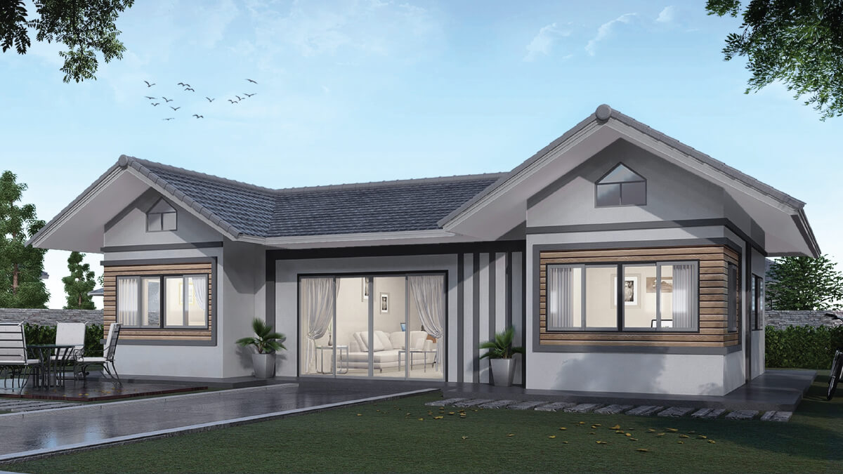 24+ Mẫu nhà mái thái 1 tầng đẹp, thiết kế hiện đại, đơn giản