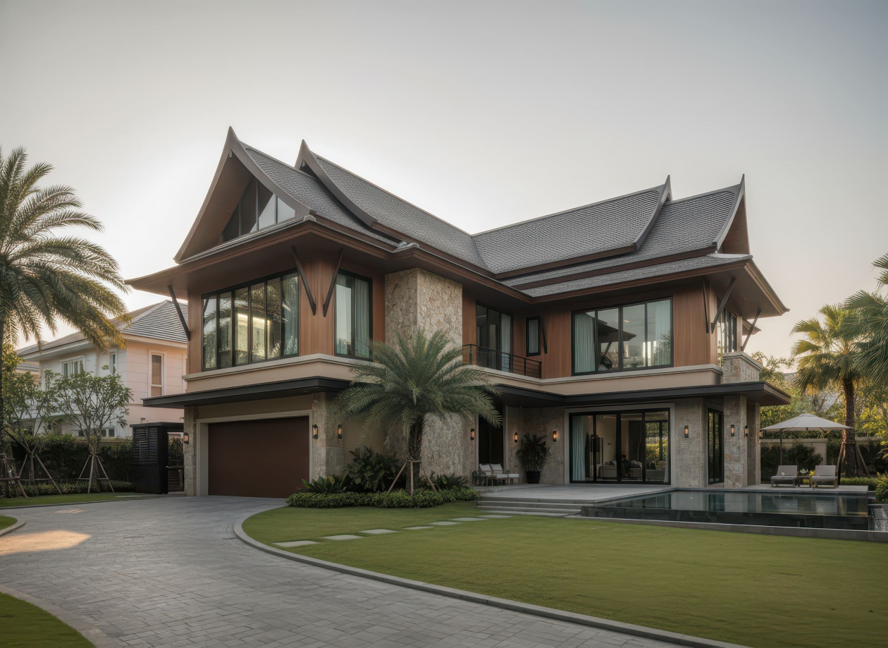 34+ Mẫu nhà 2 tầng mái Thái 100m2 đơn giản, hiện đại xu hướng 2026