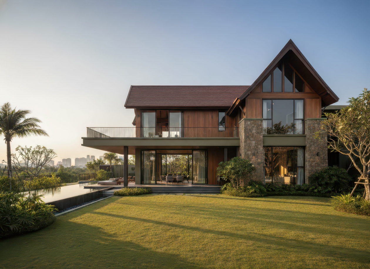 34+ Mẫu nhà 2 tầng mái Thái 100m2 đơn giản, hiện đại xu hướng 2026