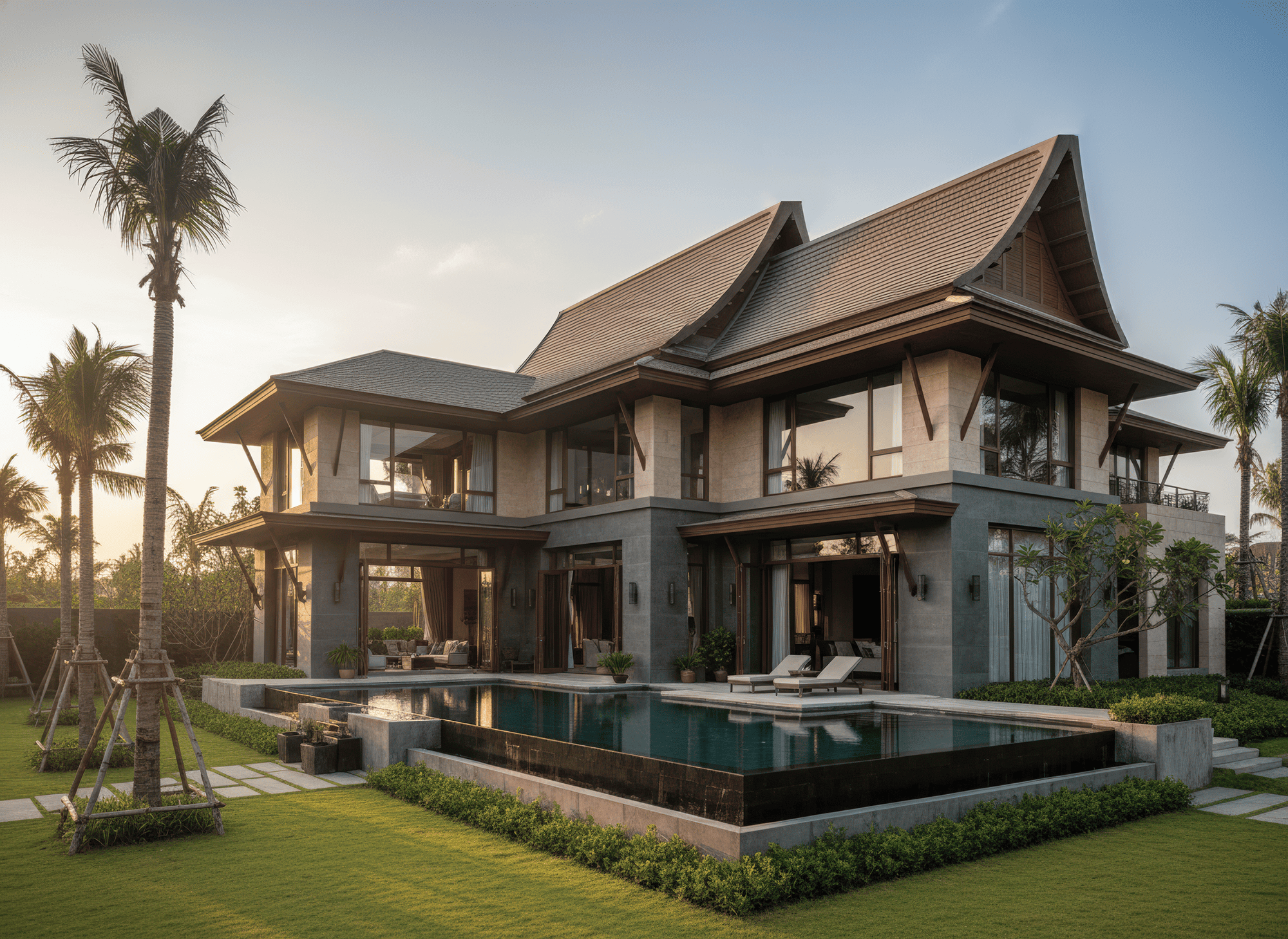 34+ Mẫu nhà 2 tầng mái Thái 100m2 đơn giản, hiện đại xu hướng 2026