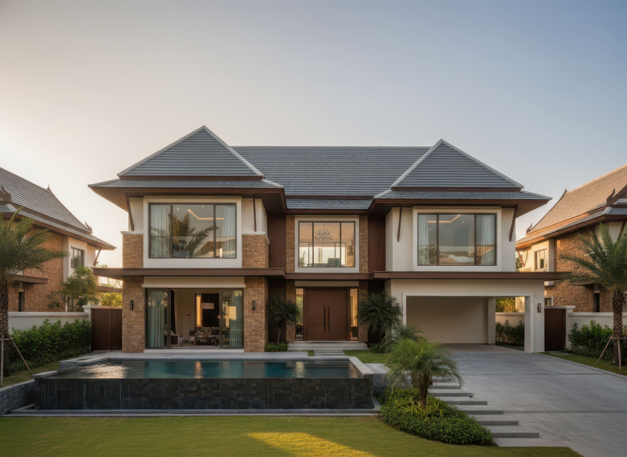 34+ Mẫu nhà 2 tầng mái Thái 100m2 đơn giản, hiện đại xu hướng 2026