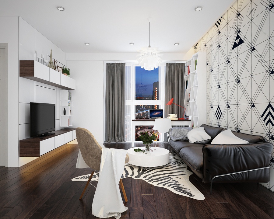 Thiết kế nội thất căn hộ Vinhomes Central Park 140m2 ntcc170024