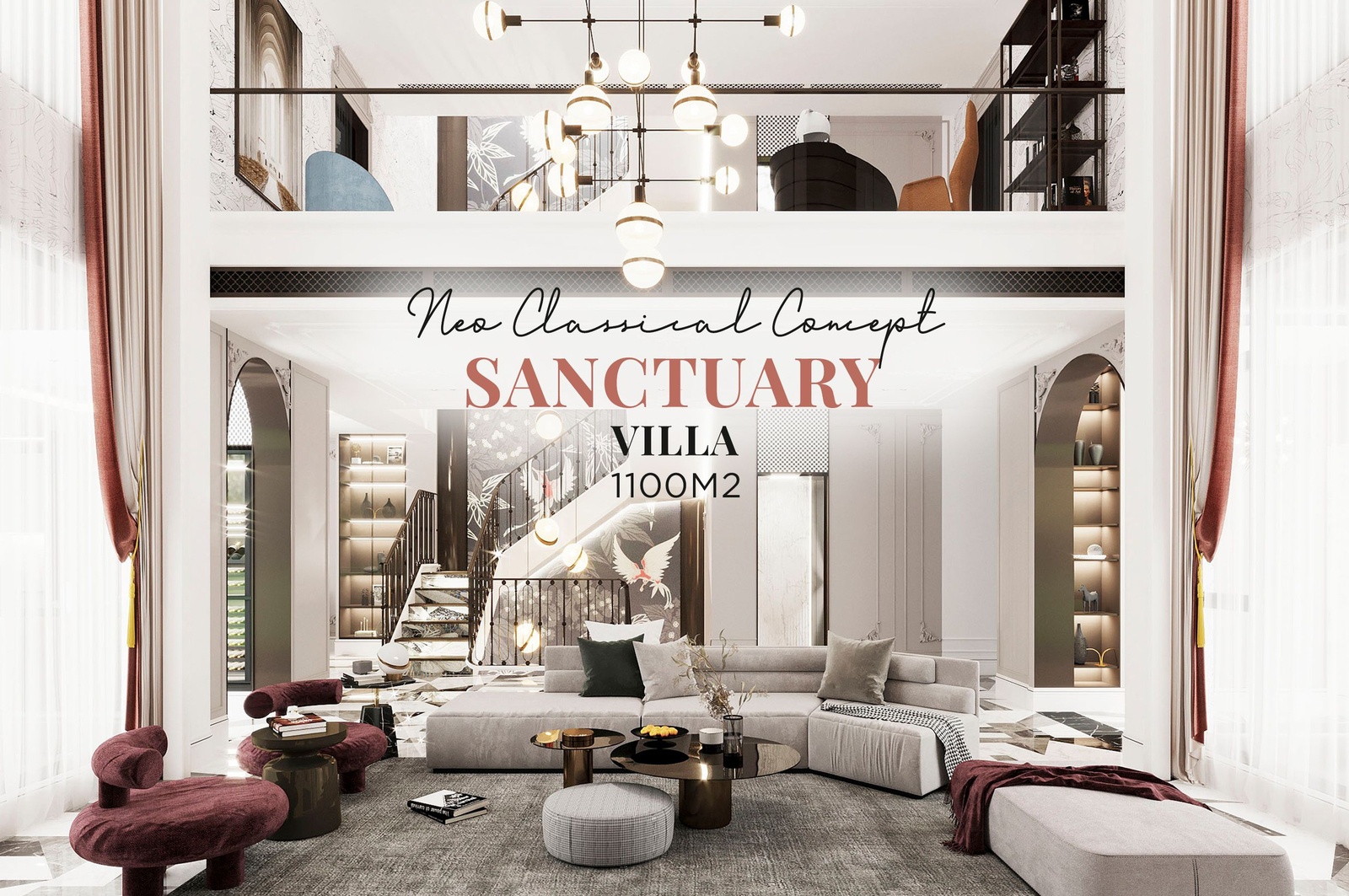 Nội thất biệt thự Sanctuary Villa 1100m2
