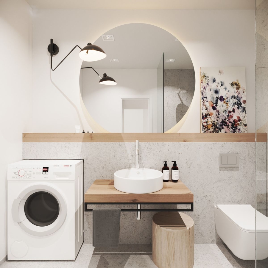 Mẫu thiết kế phòng giặt phơi đẹp & 6 mẹo bố trí phòng giặt tiện ích