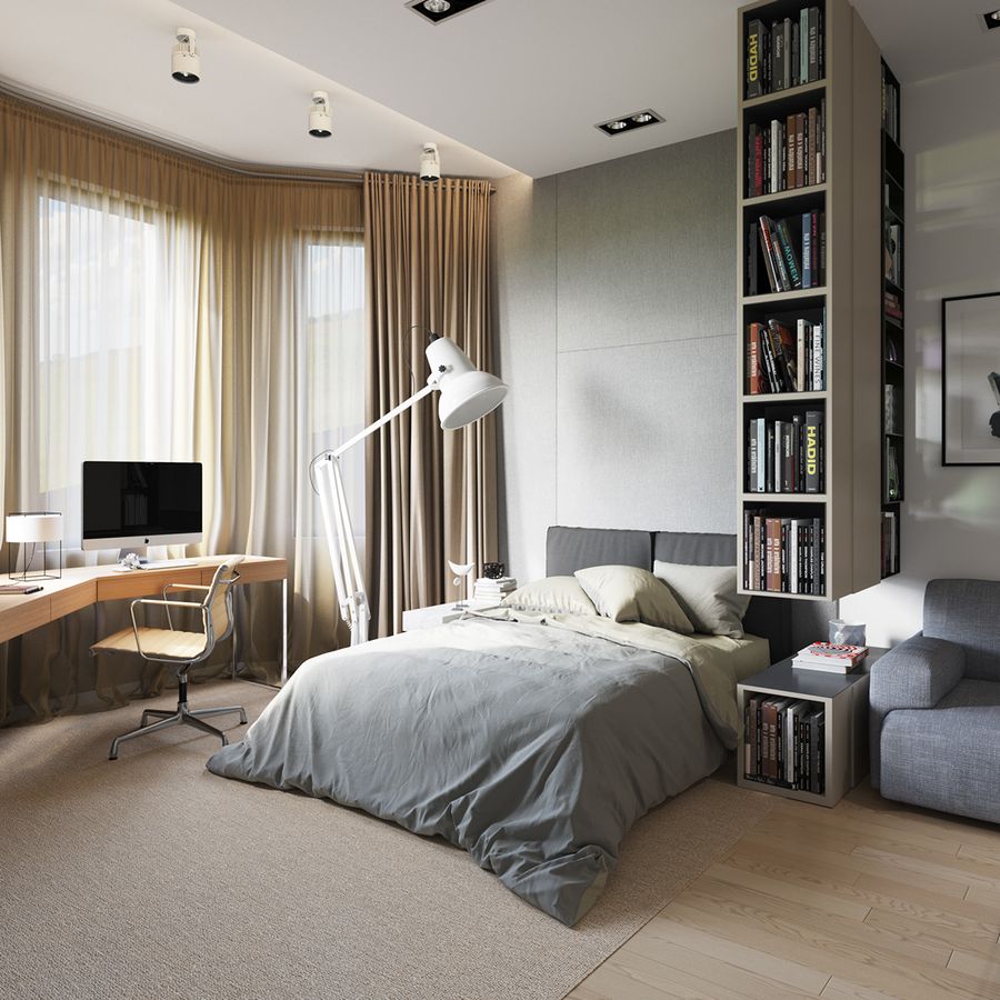 Phòng ngủ đẹp, đơn giản kết hợp với góc làm việc hiện đại 