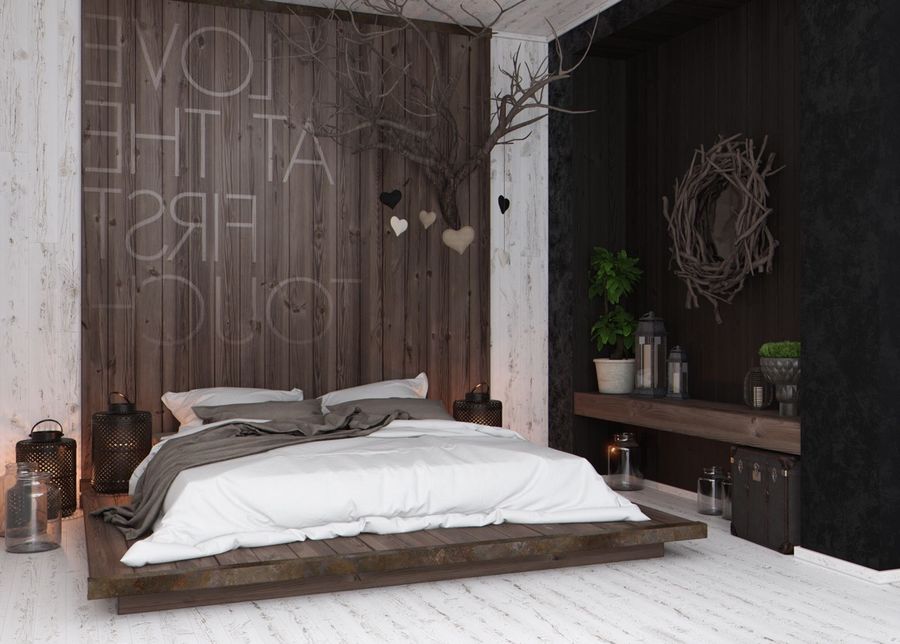 Thiết kế nội thất phòng ngủ hiện đại chất liệu gỗ hài hòa lấy cảm hứng từ các nhánh cây