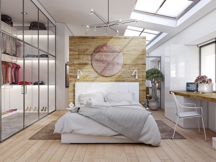 Ý tưởng trang trí phòng ngủ hiện đại phong cách Scandinavia tràn ngập ánh sáng tự nhiên.