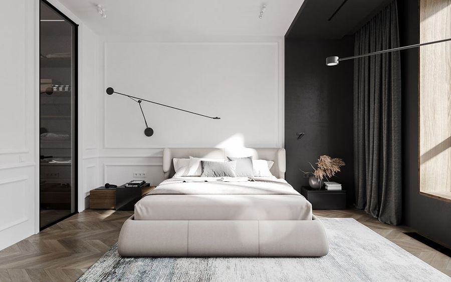 Thiết kế nội thất phòng ngủ hiện đại sang trọng mang lại ánh sáng tự nhiên cho căn phòng. 
