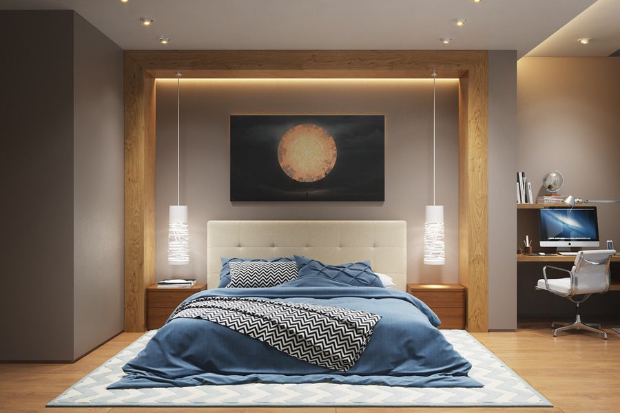 Cách bố trí ánh sáng phòng ngủ đẹp hiện đại, đèn phòng ngủ mang lại ánh sáng hài hòa cho căn phòng